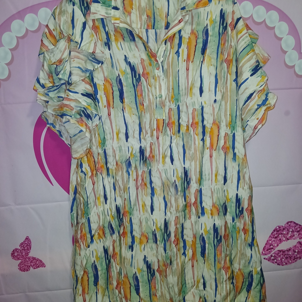 Colorful Abstract Print Women's Dress